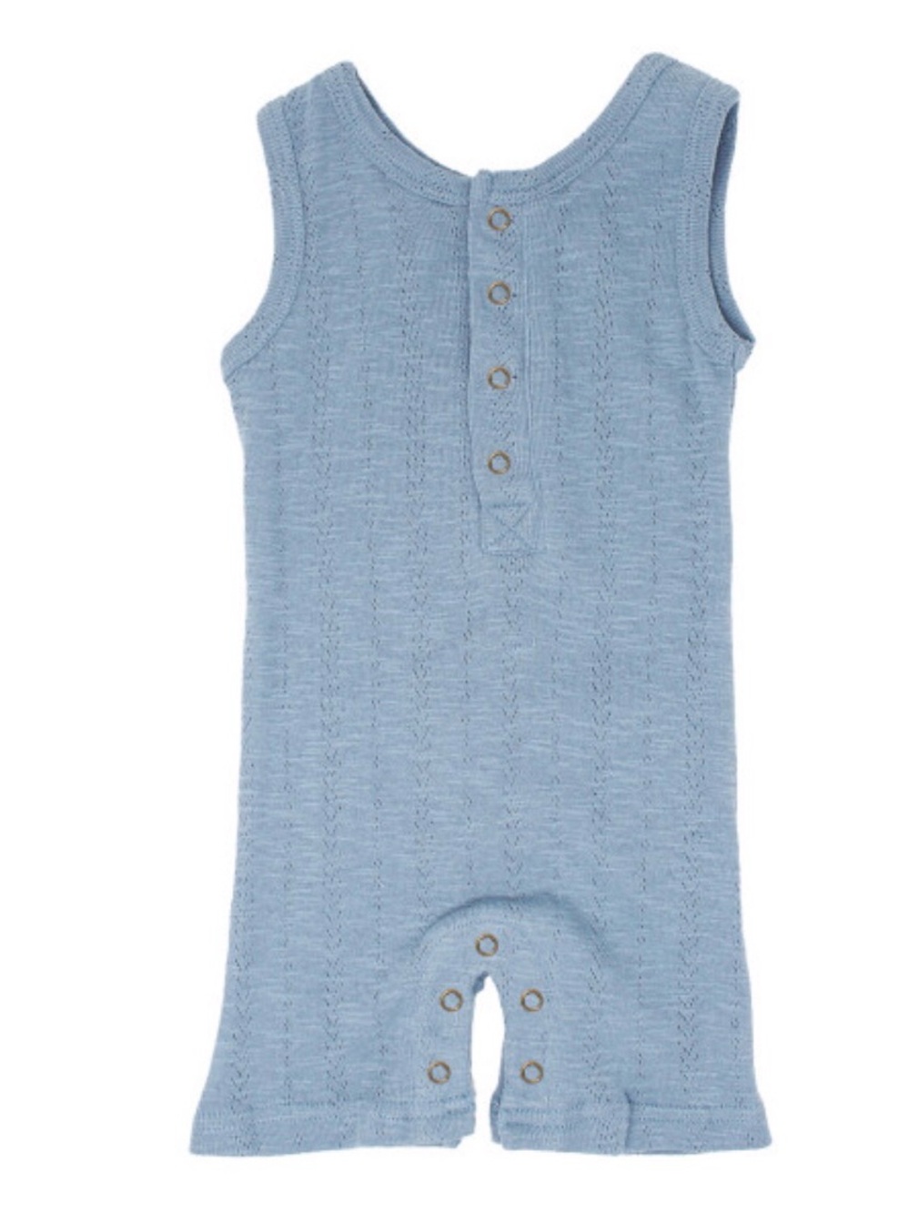 9-12m NWT L’ovedbaby Pointelle Sleeveless Romper-Pool Blue